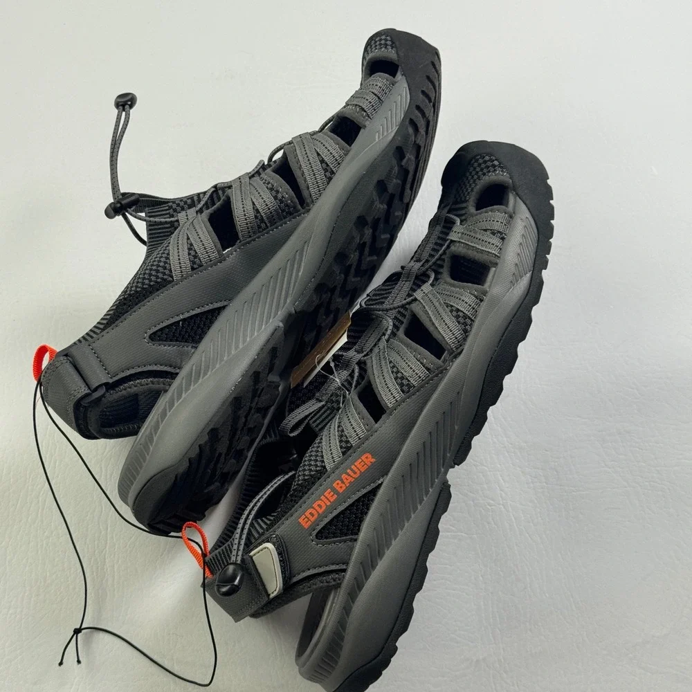 Eddie Bauer Cedar Mens Grey Orange Hiking Sandals Water Shoes Size 13 NEW